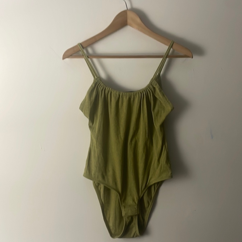 Etam Green Lightweight Body Suit Sz Medium